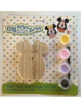Disney Egg-stravaganza 2025 Paint-Your-Own Character Egg with paints and brush